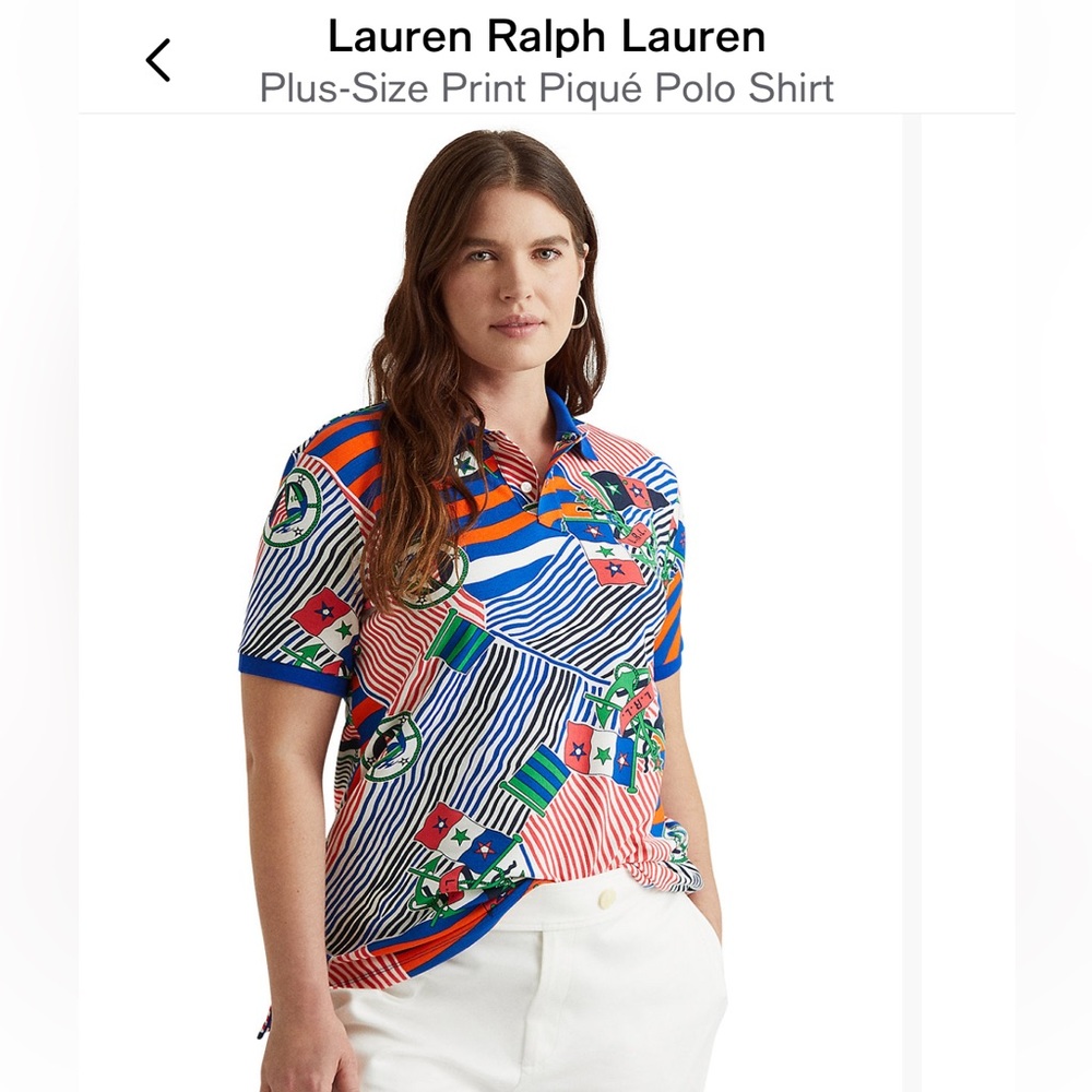 Ralph Lauren Colorful Pattern Pique Polo Shirt